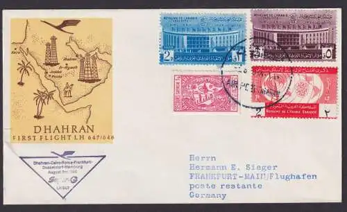 Flugpost Brief Air Mail Lufthansa gute Destination Dhahran Saudi Arabien Cairo