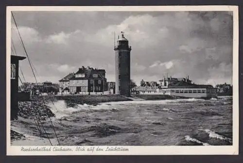 Ansichtskarte Cuxhaven Niedersachsen Nordseebad Leuchtturm Meer n. Hamburg