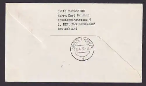 Flugpost Brief Air Mail Schweden Lufhansa Erstflug Stockholm Hamburg 20.4.1959