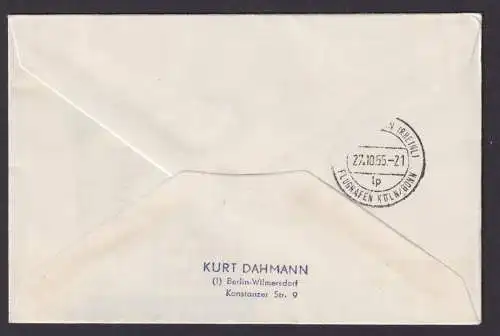 Flugpost Brief Air Mail Berlin toller Umschlag mit rotem Bestätigungsstempel