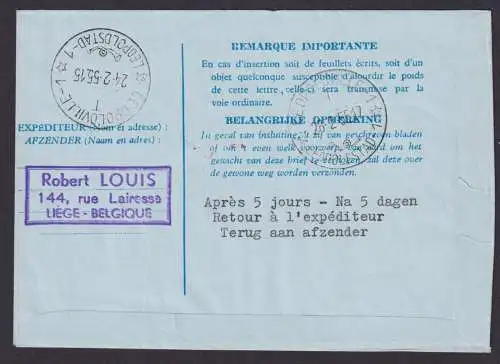 Flugpost Air Mail Belgien Aerogramm 4 Fr. Edmond Thieffery 30th Anniversaire