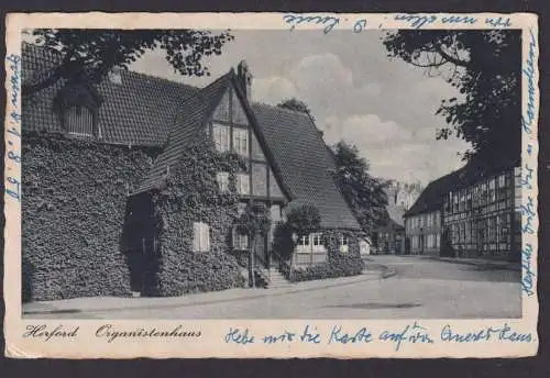 Ansichtskarte Herford NRW Organistenhaus n. Hamburg 02.08.1950