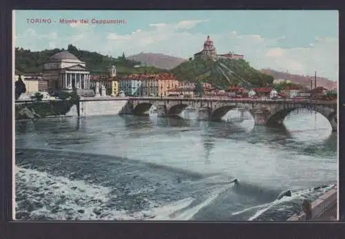 Ansichtskarte Torino Turin Italien Monte del Cappuccini Po Fluss Brücke