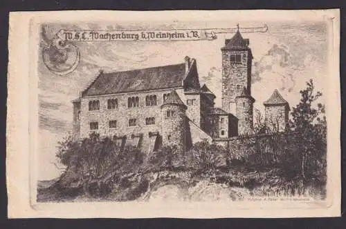 Ansichtskarte Weinheim Baden Württemberg Wachenburg Künstlerkarte Hofphotograph