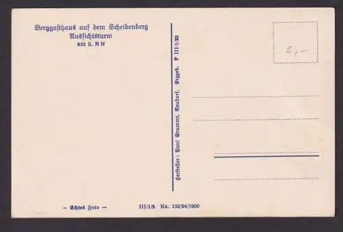 Ansichtskarte Scheibenberg Sachsen Gastronomie Berggasthaus Aussichtsturm