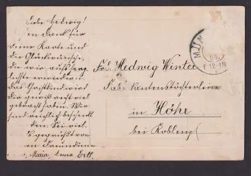 Ansichtskarte Jugendstil Künstlerkarte Neujahrsgruß 1909