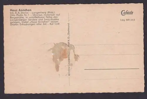 Ansichtskarte Langenberg Rheinland Jugendherberge Inh. E.A. Decius