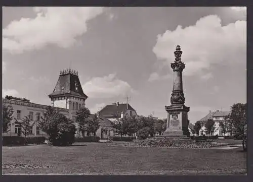 Ansichtskarte Putbus Rügen Mecklenburg Vorpommern Ostseeinsel Markt Denkmal