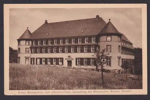 Ansichtskarte Barmen Wuppertal NRW Missionshaus Völkerrechtlixhe Ausstellung d.