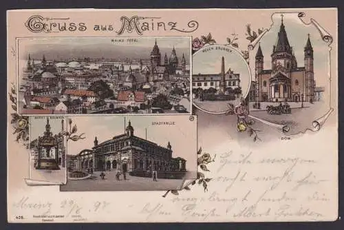 Ansichtskarte Mainz Rheinland Pfalz Künstler Litho Versch Ansichten Verlag