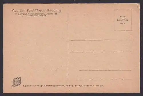 Ansichtskarte Salzburg Österreich Künstlerkarte Federzeichnung aus d Saidl Mappe