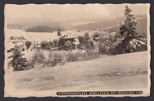 Ansichtskarte Schellerhau Sachsen Ost Erzgebirge Wintersportplatz ab Kipsdorf