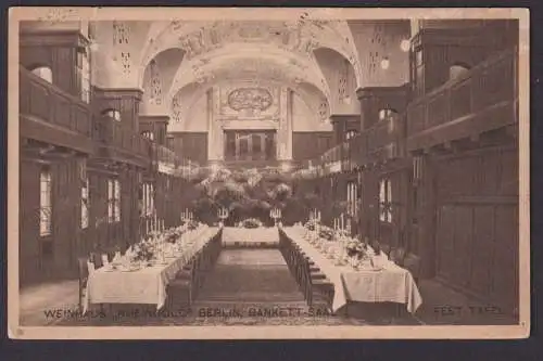 Ansichtskarte Berlin Gastronomie Weinhaus Rheingold Bankett Saal n.