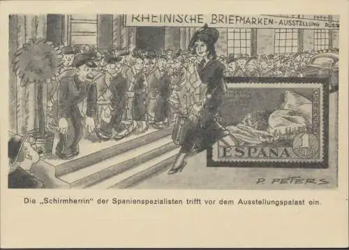 Reich Privatganzsache PP126C12 Künstler Peters Briefmarken Ausstellung Düsseldor