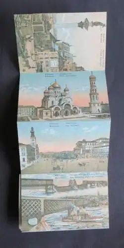 Ansichtskarte Polen Warschau Warszawa selt. Künstler Leporello handcoloriert