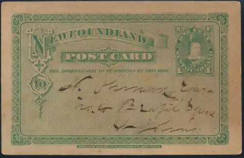 Neufundland New Foundland Ganzsache postal stationery 1 cent Prince of Wales