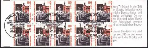 Bund Markenheftchen MH 42 oZ Sehenswürdigkeiten 2000 ESST BERLIN Kat. 16,00