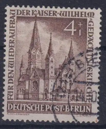 Berlin 106 Kaiser-Wilhelm-Gedächtniskirche 4+1 Pfg gestempelt geprüft BPP