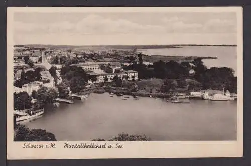 Ansichtskarte Schwerin Mecklenburg-Vorpommern Marstallhalbinsel u.See Berlin