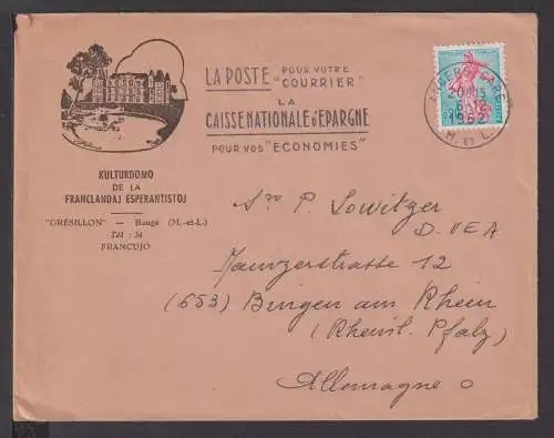 Brief Angers Frankreich Europa 1962 Bingen Rheinland-Pfalz