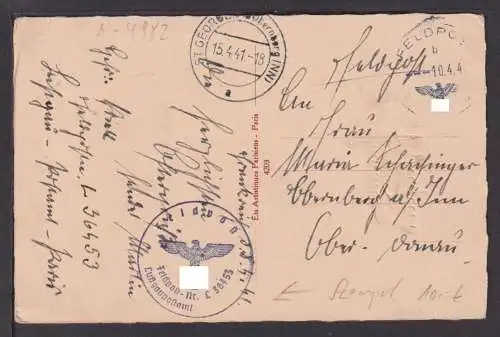 Ansichtskarte Künsler Raymonde Hacker Blaue Bären Feldpost 1941 Obernberg