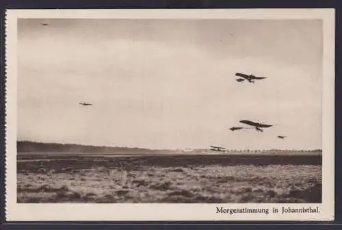 Ansichtskarte Flugzeug Morgenstimmung in Berlin Johannisthal