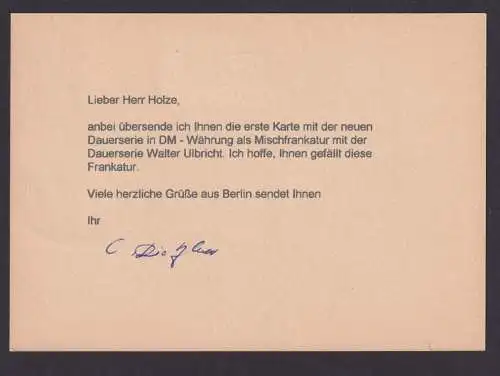 DDR Ganzsache P 76 Ulbricht ZuF BERLIN ZPF nach Wien Österreich Kat.-Wert 40,00