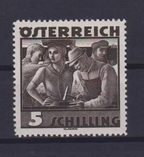 Österreich 587 5 Schilling Volkstrachten 587 postfrisch MNH Kat.-Wert 65,00