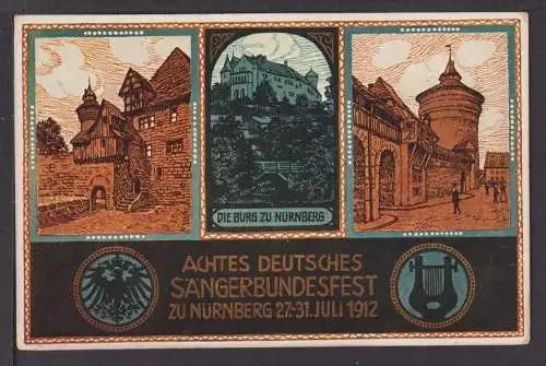 Ansichtskarte Nürnberg Bayern Sängerbundesfest 1912