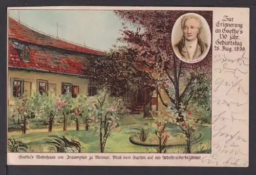 Ansichtskarte Weimar Thüringen Goethe Wohnhaus Frankfurt Hessen