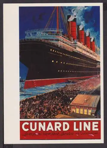 Art Deco Reklame Künstler Ansichtskarte Schifffahrt Marine Schiffe Cunard Line