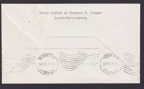 Berlin Bund Brief Flugpost Airmail MIF Heuss + Männer Frankfurt Main Athen