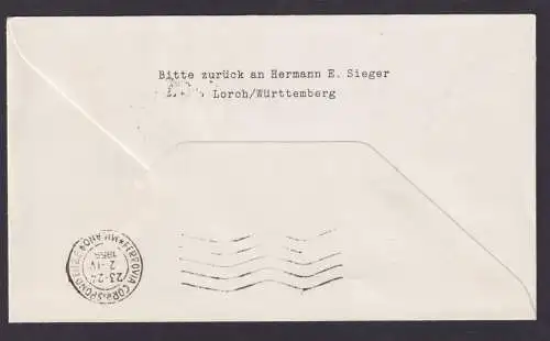 Berlin Bund Brief Flugpost Airmail MIF Heuss + Männer Hamburg Mailand Italien