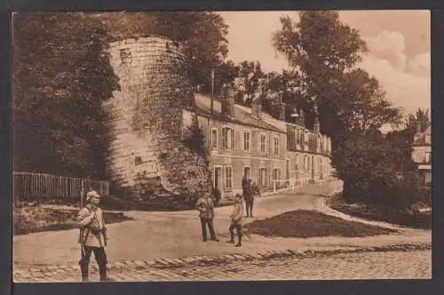 Ansichtskarte 1.Weltkrieg Laon Frankreich Der schiefe Turm Feldpost