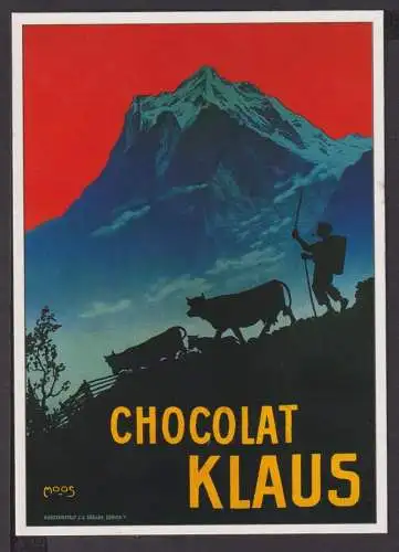 Art Deco Reklame Künstler Ansichtskarte Chocolat KLAUS