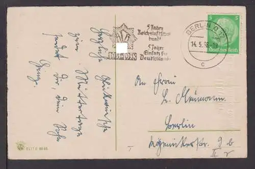 Deutsches Reich Postkarte selt. SST 5 Jahre Reichsluftschutzbund 1938 Berlin