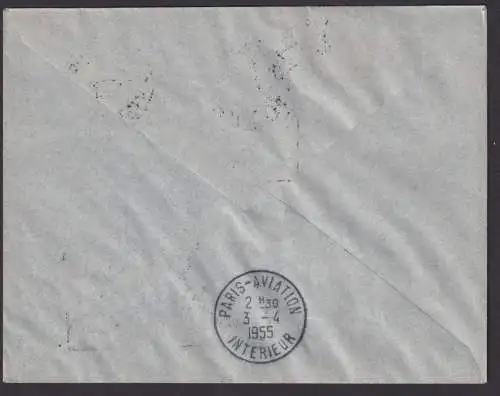 Flugpost Brief Air Mail Asien Vietnam Erstflug Saiggon Paris Frankreich 1.4.1955