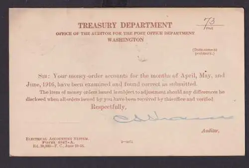 USA Ganzsache Postsache Penalty for privat USE 300 braun Washington 22.8.1916