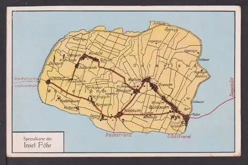 Ansichtskarte Insel Föhr Landkarte Kartografie Nordfriesland Schleswig-Holstein