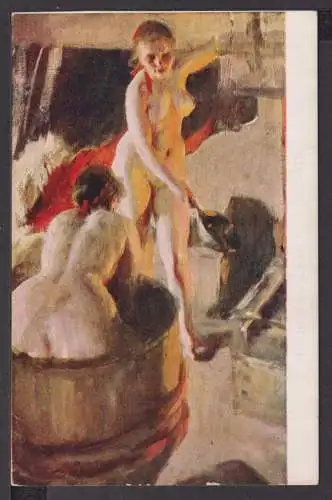 Ansichtskarte Künstlerkarte Anders Zorn Im Bade Erotik