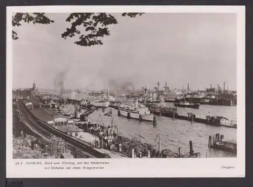 Ansichtskarte Hamburg Stinfang auf Niederhafen Schiffe Schifffahrt Marine