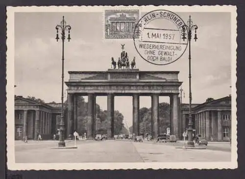 Berlin selt Maximumkarte Brandenburger Tor Bauten Auto Automobil Oldtimer guter