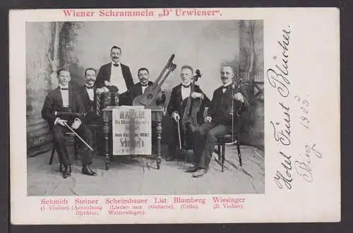 Musik Ansichtskarte Künstler Musiker Wiener Schrammeln D Urwiener 1905