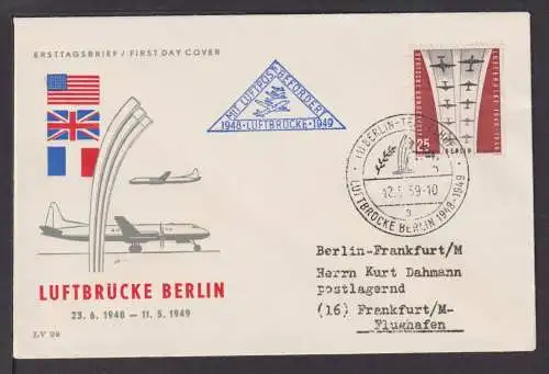 Flugpost Berlin Brief toller Umschlag Luftbrücke Tempelhof Frankfurt 12.51959