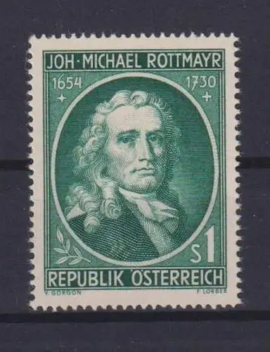 Österreich 1007 Johann Michael Rottmayer Maler Kunst Künstler tadellos 15,00