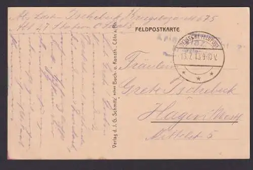 Mons Bergen Feldpost Belgien Bahnhofplatz Hagen Westfalen