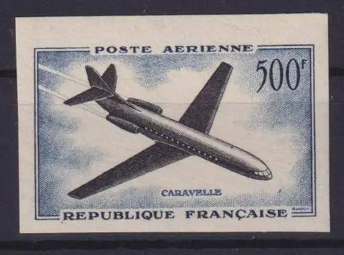 Flugpost Frankreich 1120 U Caravelle ungezähnt Luxus postfrisch MNH Flugzeug