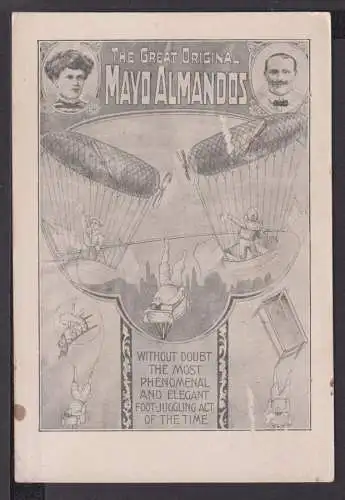 Ansichtskarte Künstler Artisten Mayo Almandos Fuss Jonglage Zeppelin Zirkus