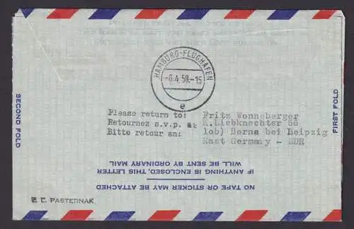 Flugpost Brief Air Mail USA Ganzsache Aerogramm Lufthansa Super Star AMF IDL