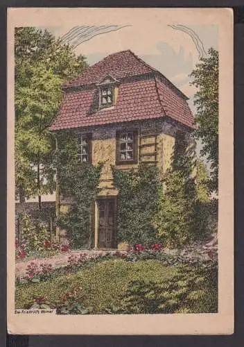 Ansichtskarte Künstler Ew. Friedrich Goethes Hausgarten Weimar Thüringen